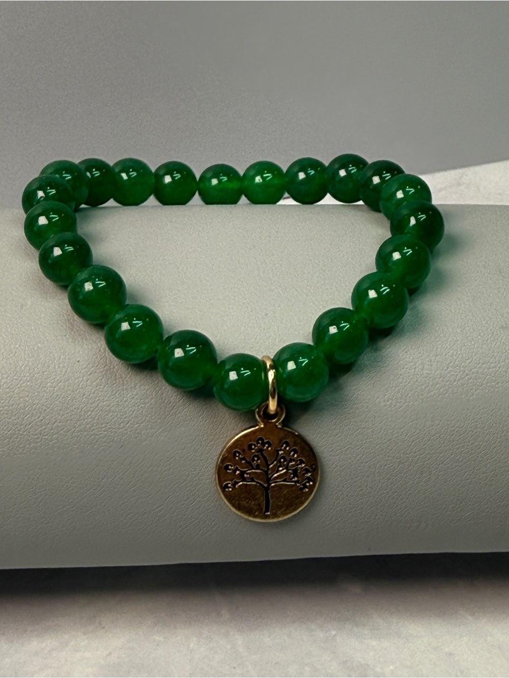 🚨3 for $15🚨 Green Aventurine Beaded Stretch Bracelet with Tree of Life Charm